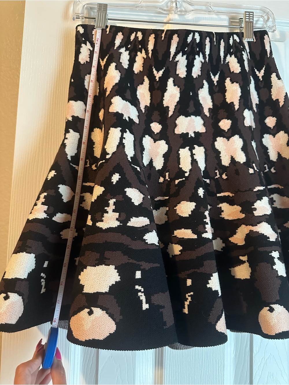 Express Black, Cream & Brown Patterned Circle Skirt with Matching Top